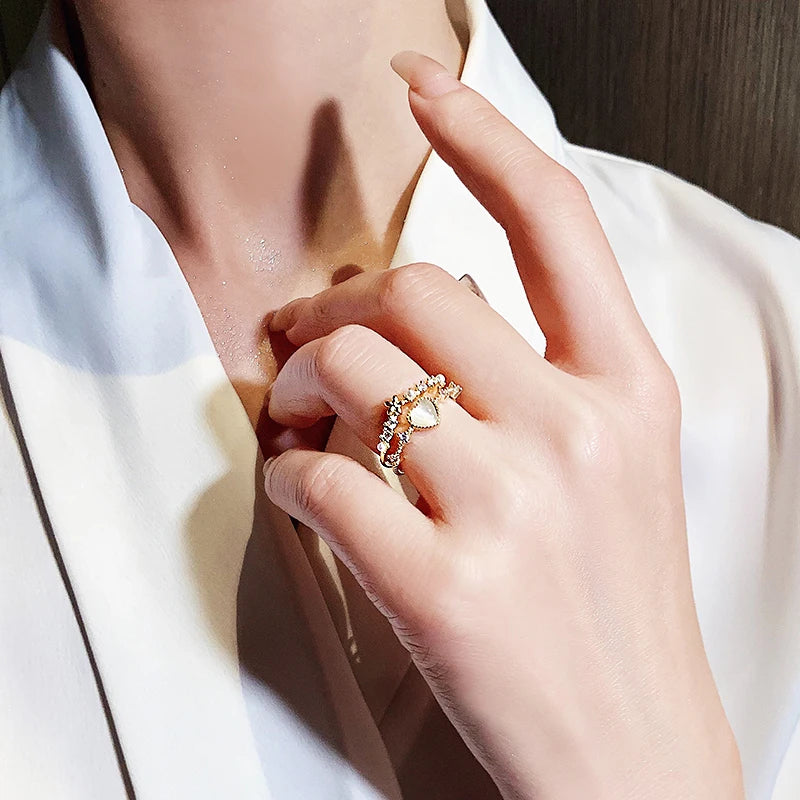Double Love Crystal Ring