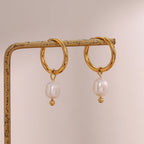 Freshwater Pearl Hoop Earrings