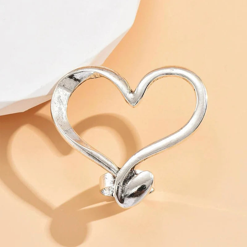 Adjustable Hollow Heart RIng