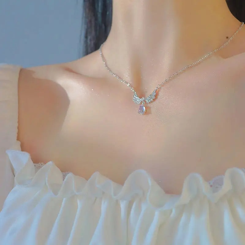 Opal Angel Wings Necklace
