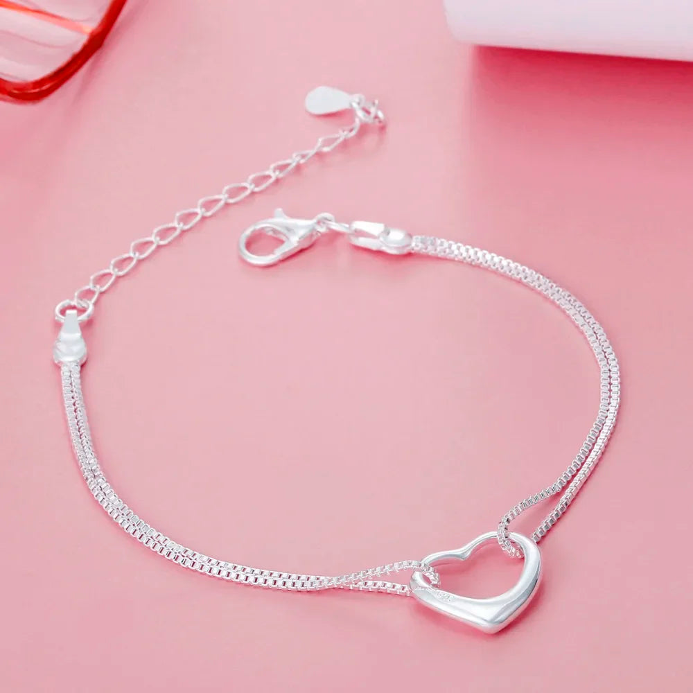 Sterling Silver Heart Jewelry Set