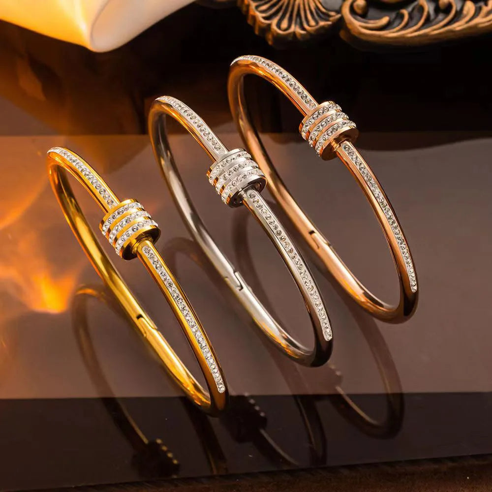 Rhinestone Plated Bangle