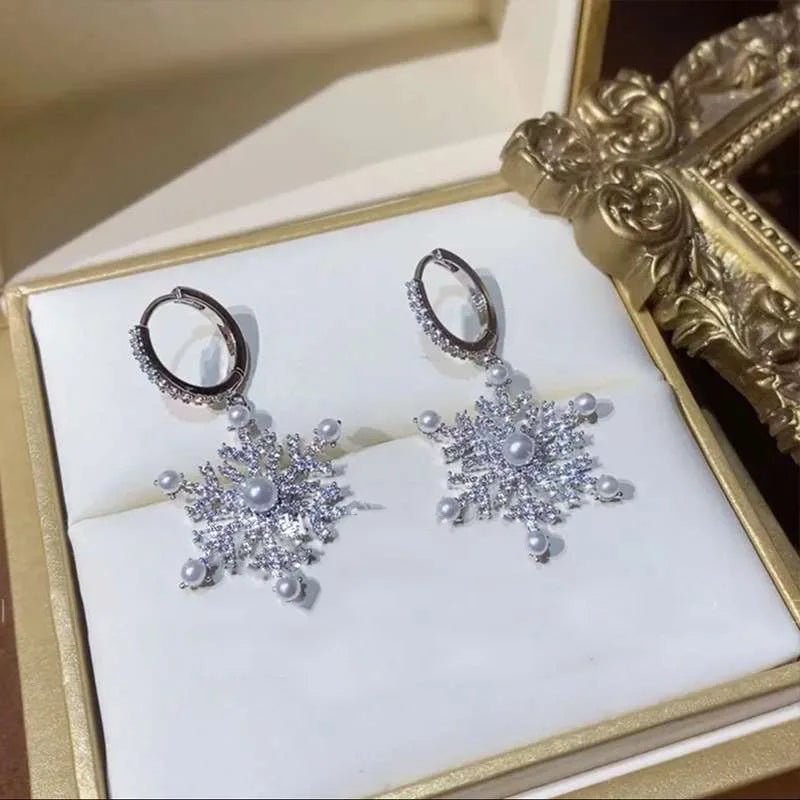Sparkling Snowflake Earrings