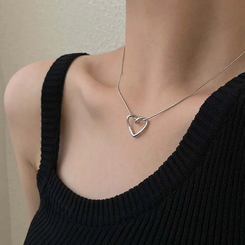 Simple Hollow Heart Necklace