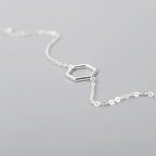 Silver Hexagon Charm Bracelet