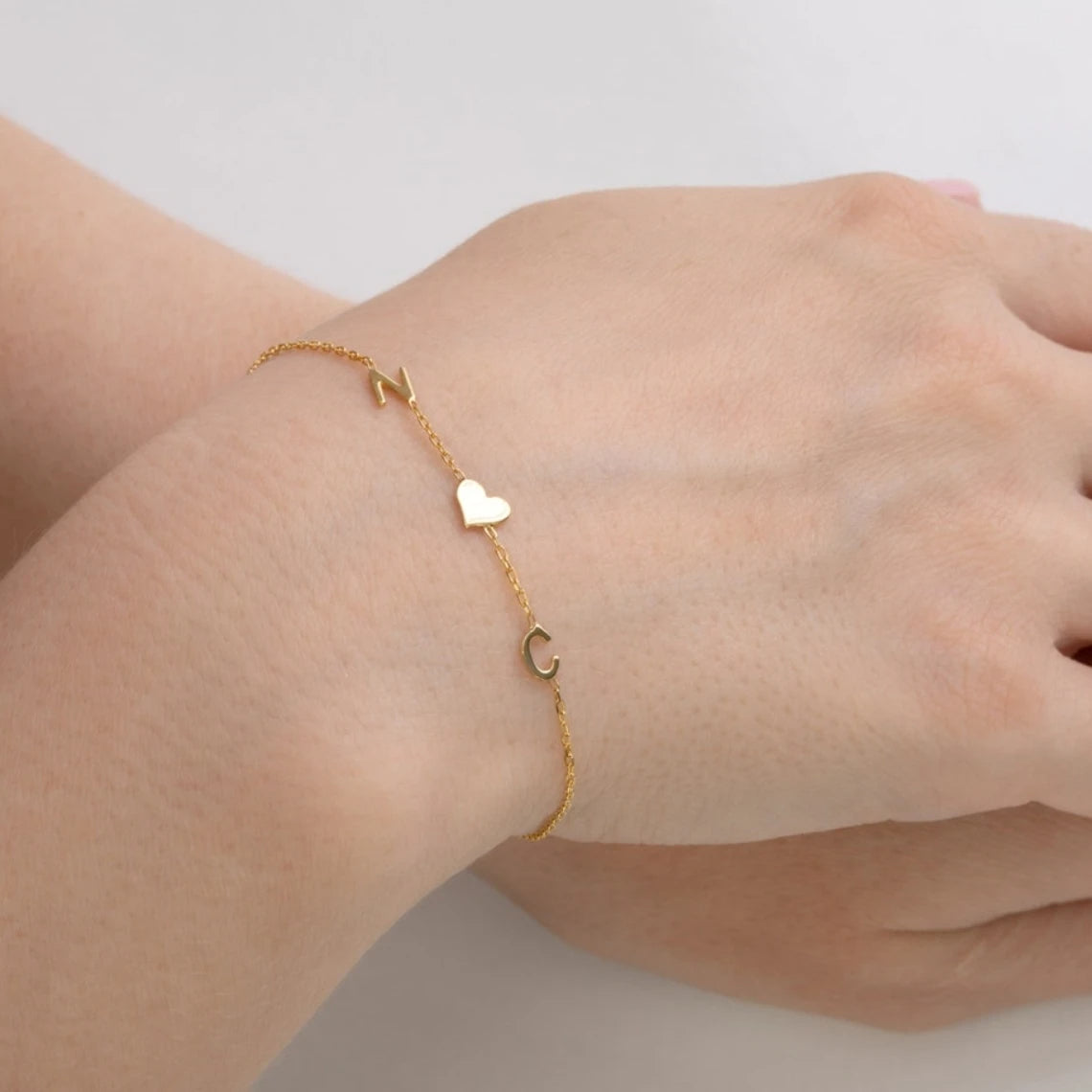 Custom Heart Name Bracelet