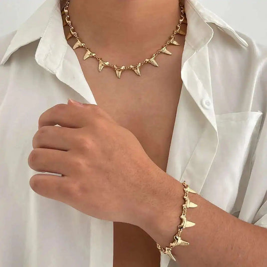 Punk Rivet Spike Choker & Bracelet Set