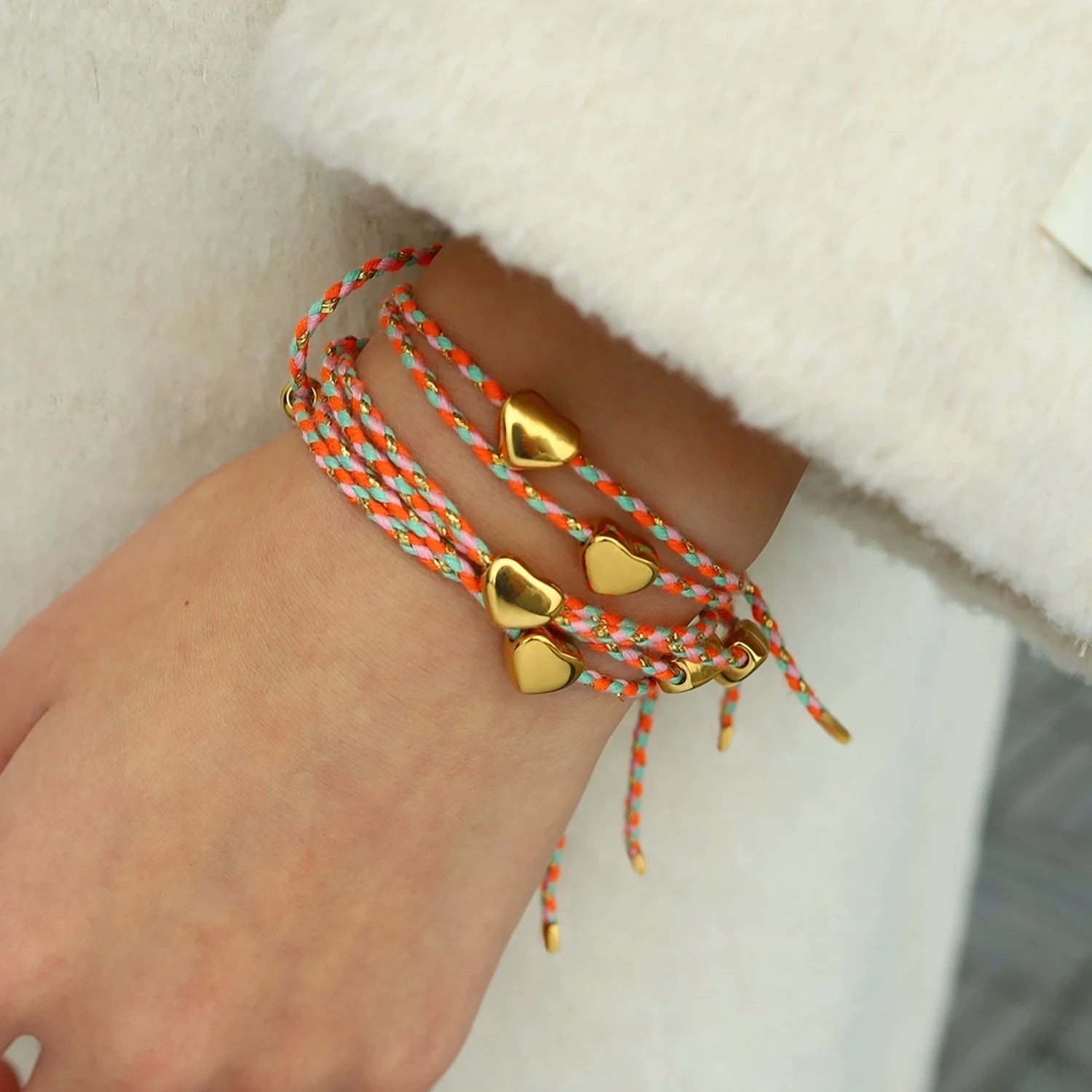 Colorful Rope Heart Bracelet