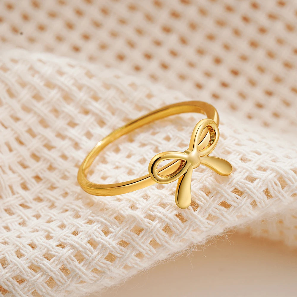 Miniature Gold Bow Ring