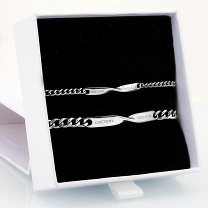 Stainless Steel Twisted Couple Bracelets