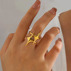 Cross Star Open Ring