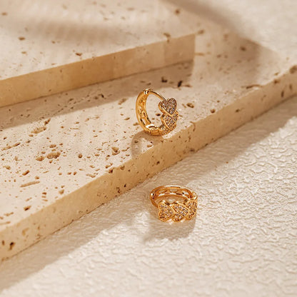 Triple Heart Hoop Earrings