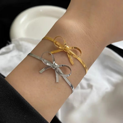 Stainless Steel Bow Bracelet