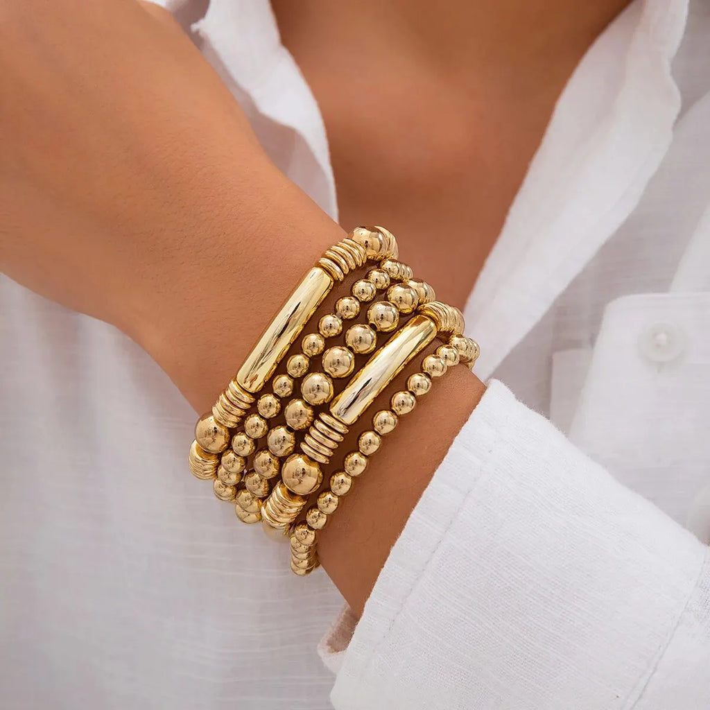 5 PCS Beaded Bracelet Stack Set
