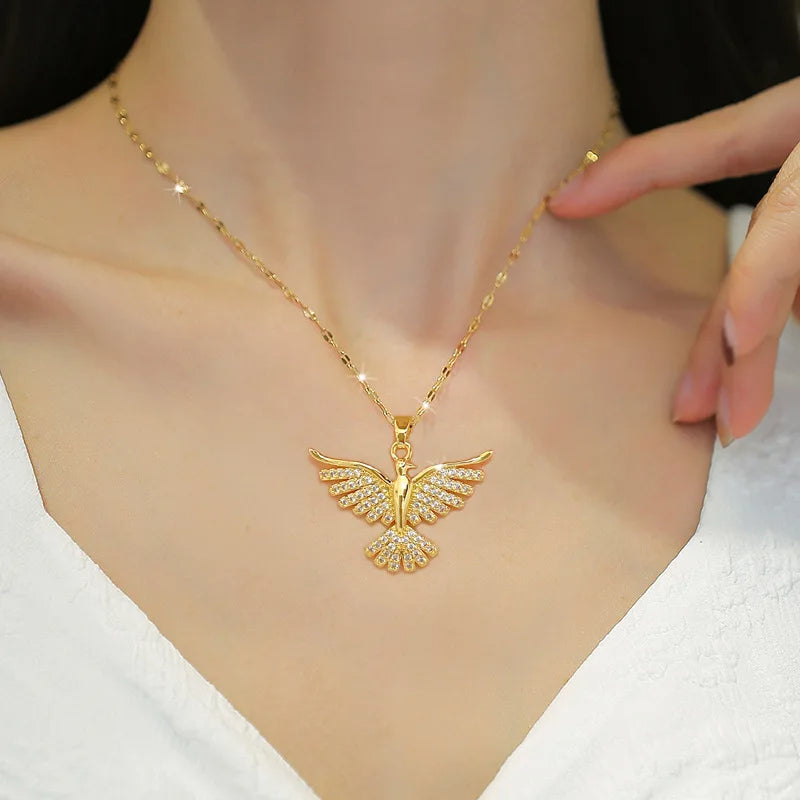 Stainless Steel Phoenix Necklace