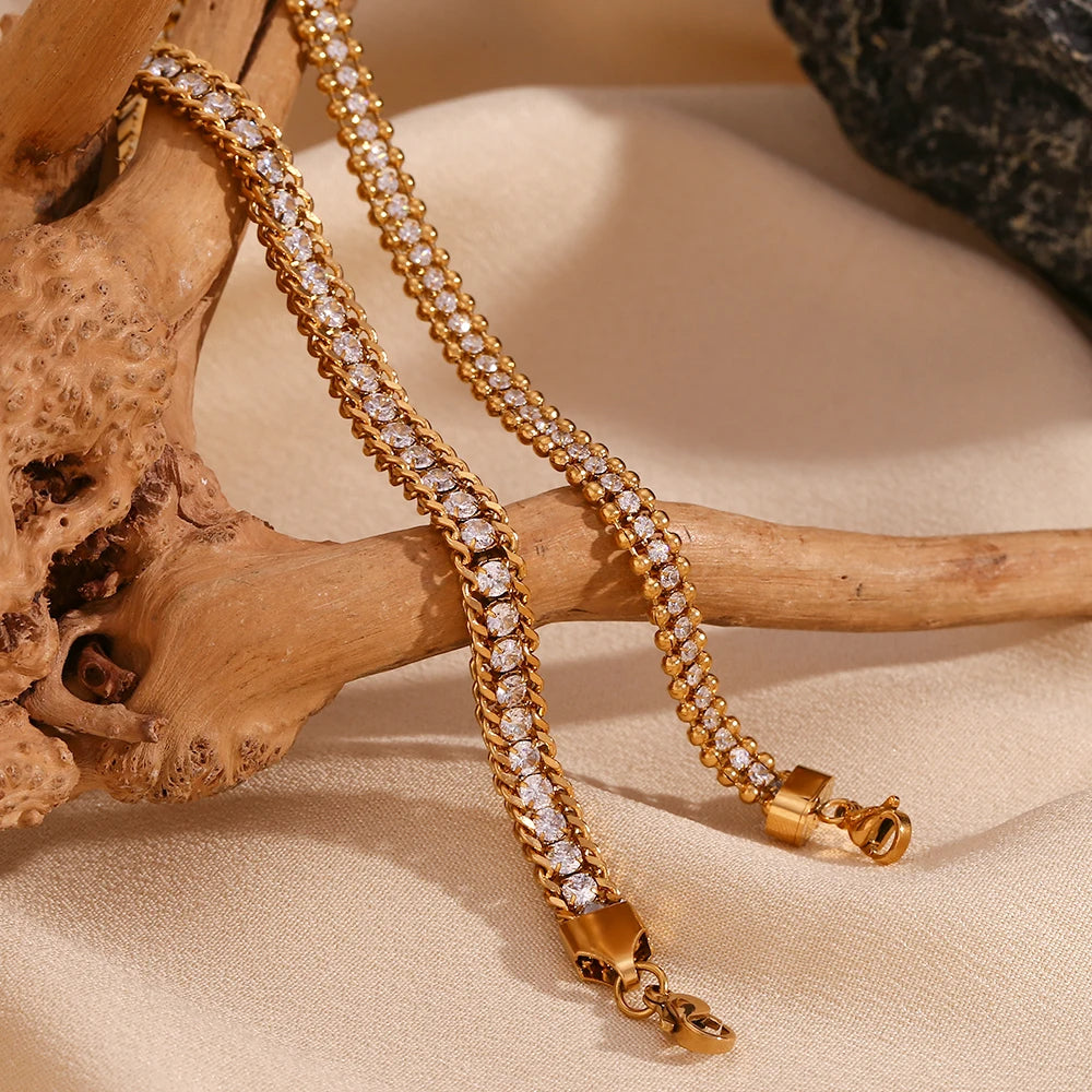 Trilayer Zircon Bracelet