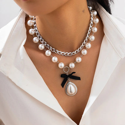 3 PCS Pearl Water Drop Choker Necklace