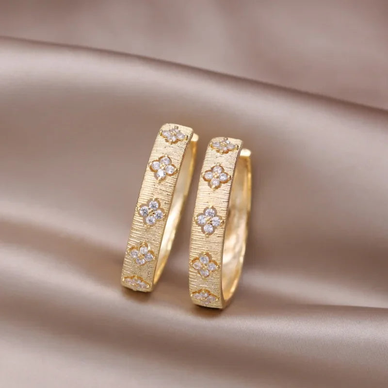 Zircon Flower Earrings