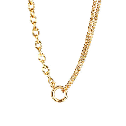 Double Chain Circle Necklace
