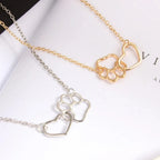 Hollow Heart Paw Necklace
