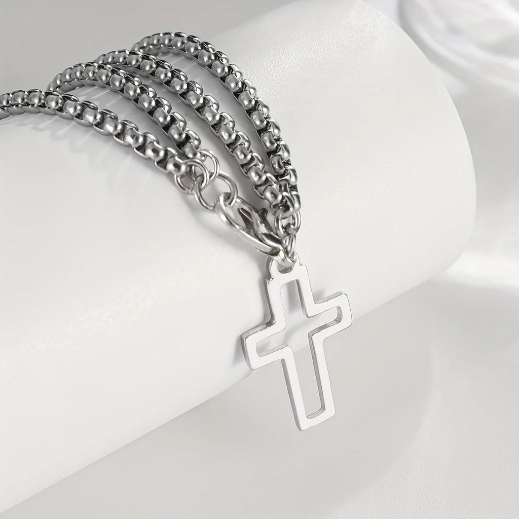 Double Chain Cross Bracelet