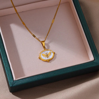 Oval Bee Necklace