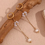 Pearl Flower Hoop Earrings