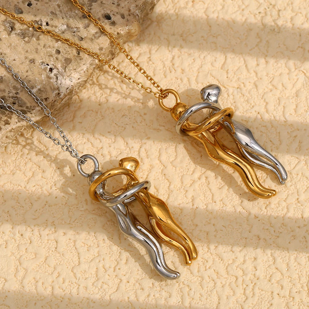 Couple Hug Necklace