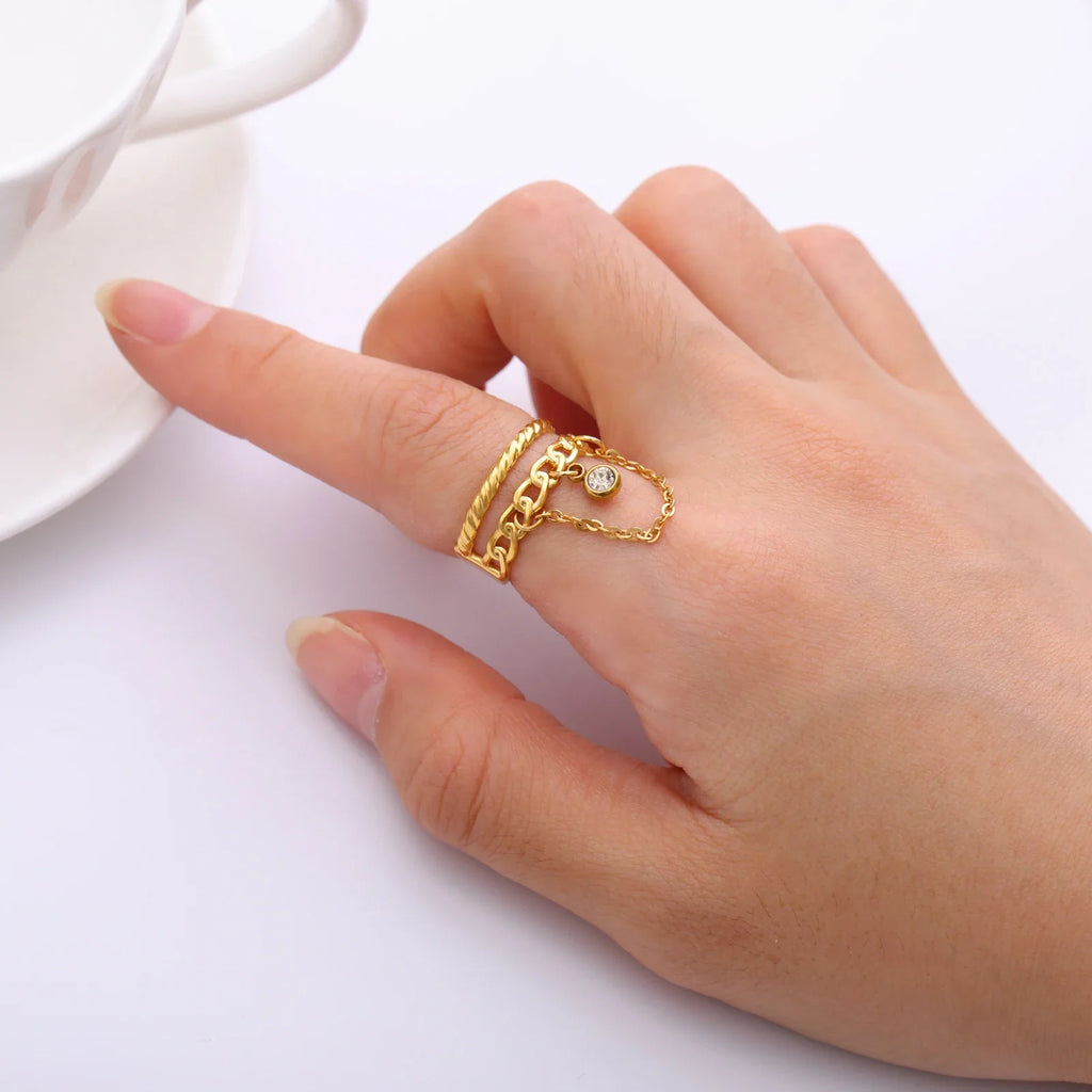 Double Layered Zircon Ring