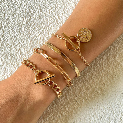 Cuban Link Coin Pendant Bracelet