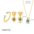 Gold Blue Zircon Jewelry Set
