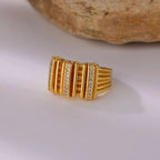 Striped Zircon Ring