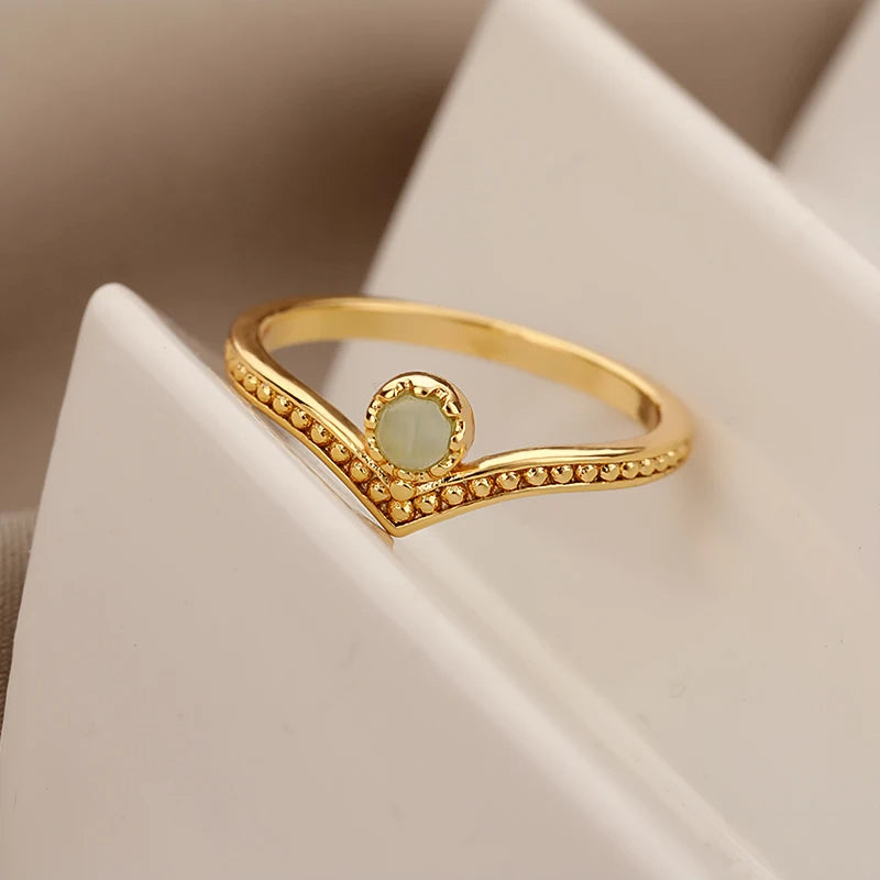 Waterdrop Opal Crown Ring