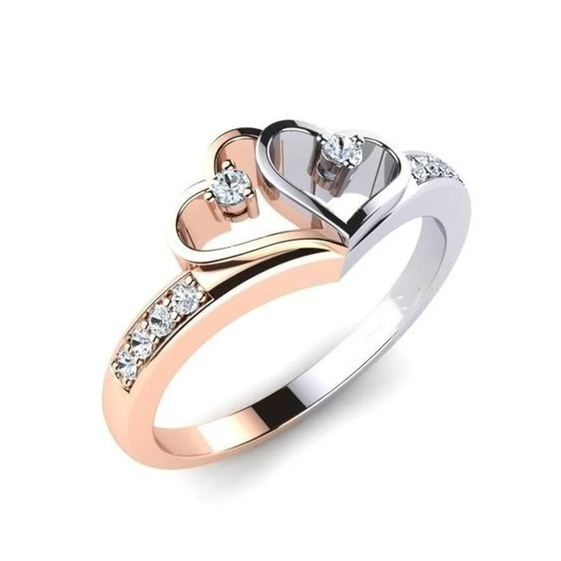 Dual Heart Diamond Ring