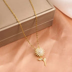 Rotatable Sunflower Necklace