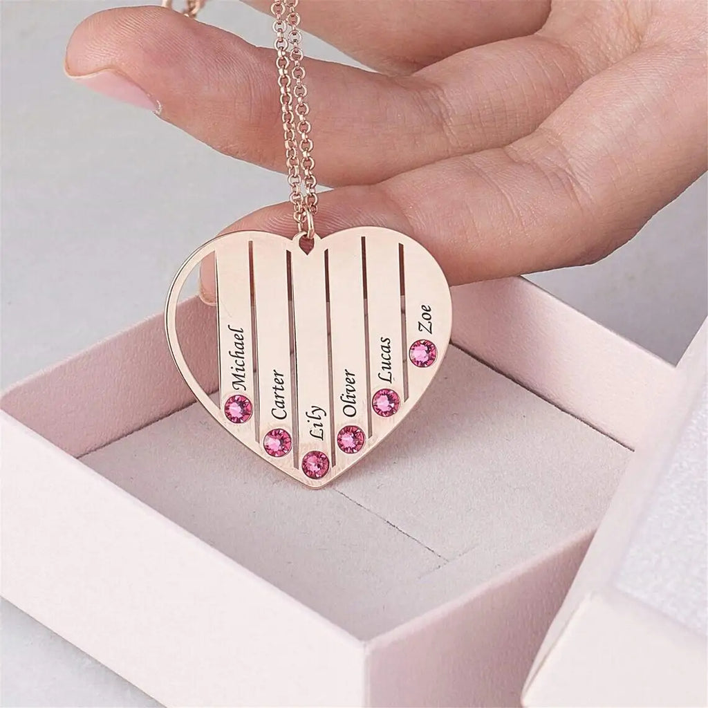 Peronalized Family Tree Birthstone Necklace