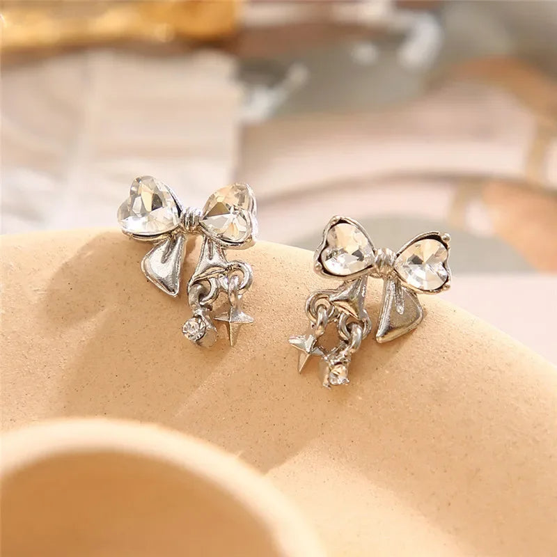 Zircon Bowknot Stud Earrings