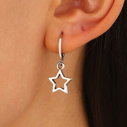 Star Hoop Earrings