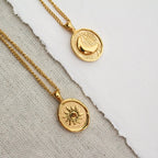 Sun-Moon Oval Necklace