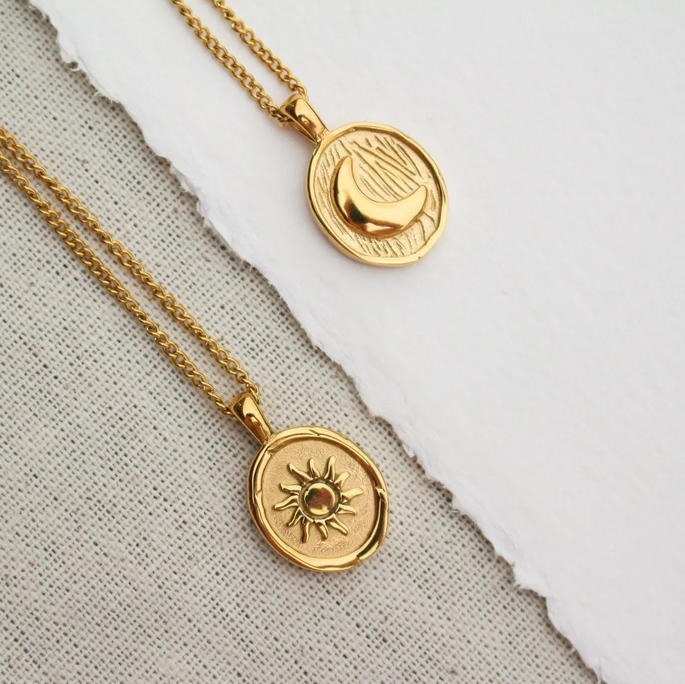 Sun-Moon Oval Necklace