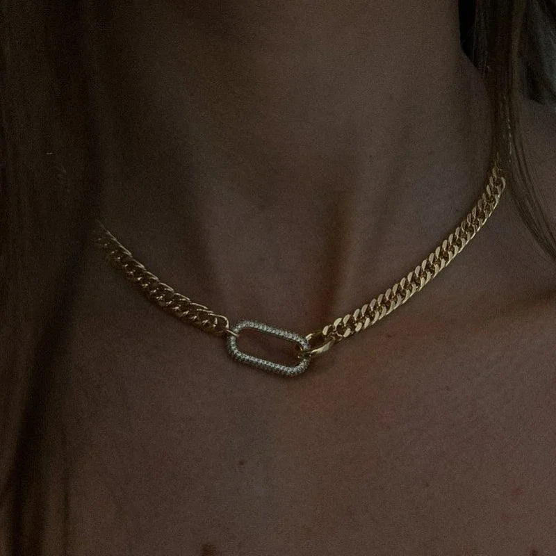 Paperclip Zirconia Necklace