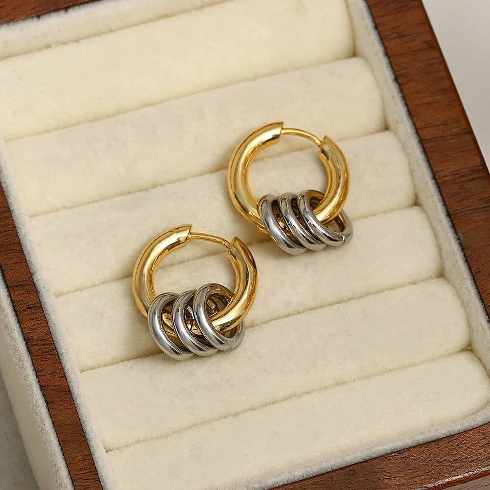Two Tone Hoop Earrings