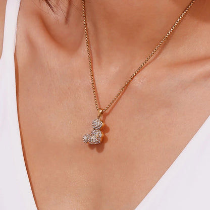 Studded Bear Necklace