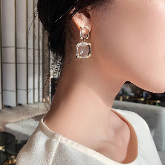 Transparent Glass Earrings