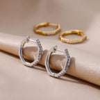 Zirconia Polygon Earrings