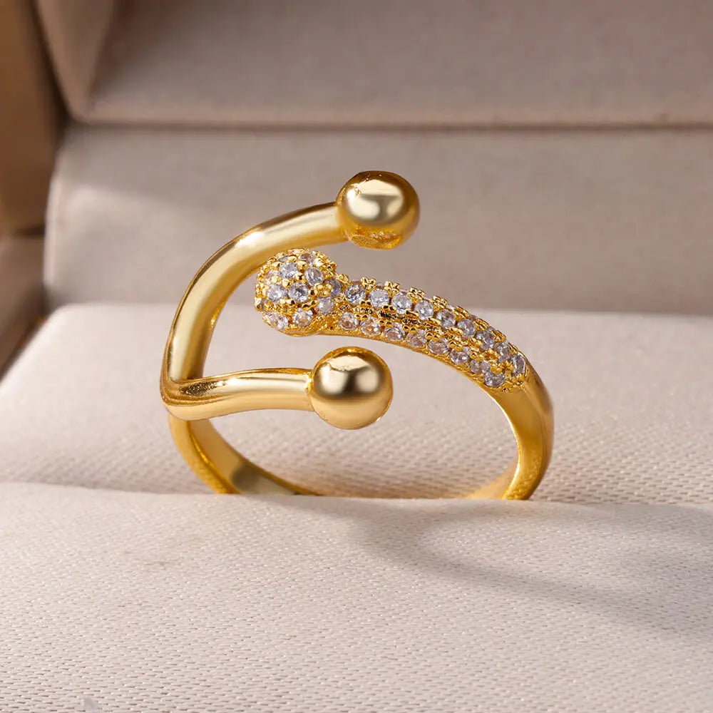 Zircon Double Ball Ring