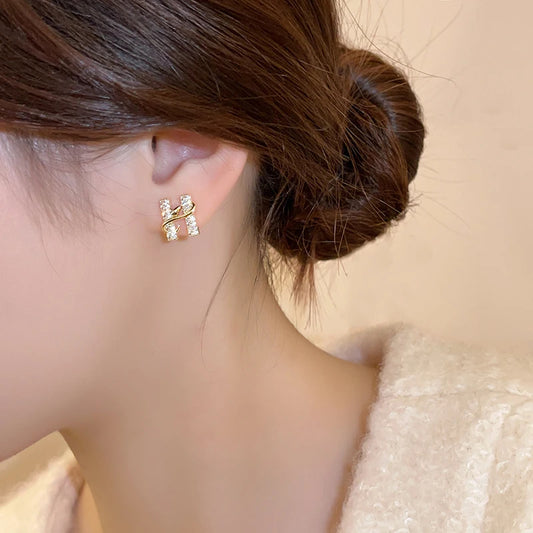 Gold Wrapped Stud Earrings