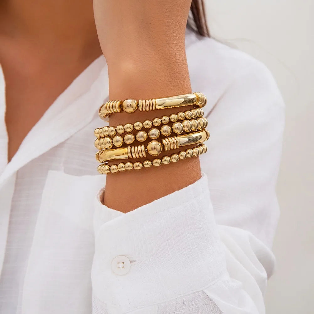 Chunky Round Bead Bracelet Set