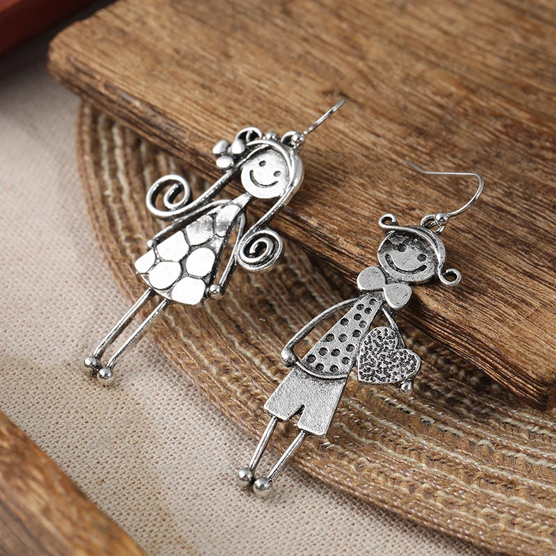 Retro Minimal Couple Earrings