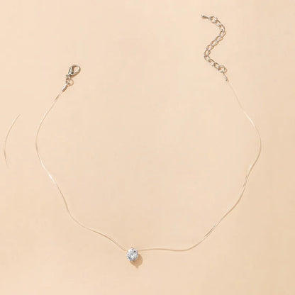 Invisible Chain Crystal Necklace